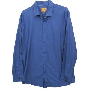 Johnny Bigg Mens Button Up Shirt XL‎ Blue Long Sleeve 100% Cotton Casual